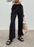 Louis Linen Blend Pants Black Lower Impact