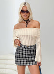 Mini skirt Plaid print Belt looped waist Invisible zip fastening at side