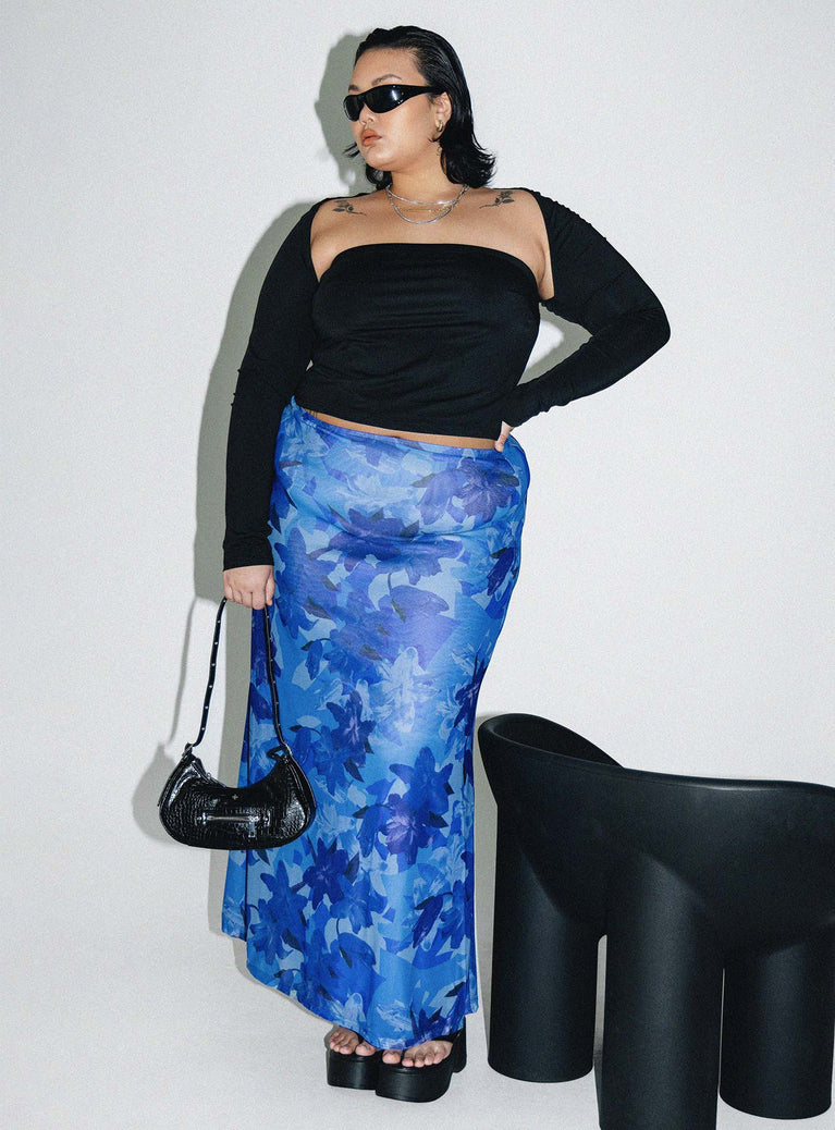 Starry Midi Skirt Blue Curve