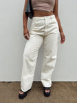 Jeans Belt looped waist Classic five-pocket design Zip & button fastening High waisted Straight leg Non-stretch 