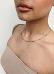 Necklace Dainty gold-toned chain  Gemstone detail  Lobster clasp fastening 