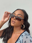 Sunglasses Tort design  Rectangle shape  Moulded nose bridge  Brown tinted lenses 