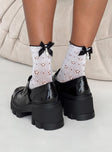 Sheer socks, bow detail