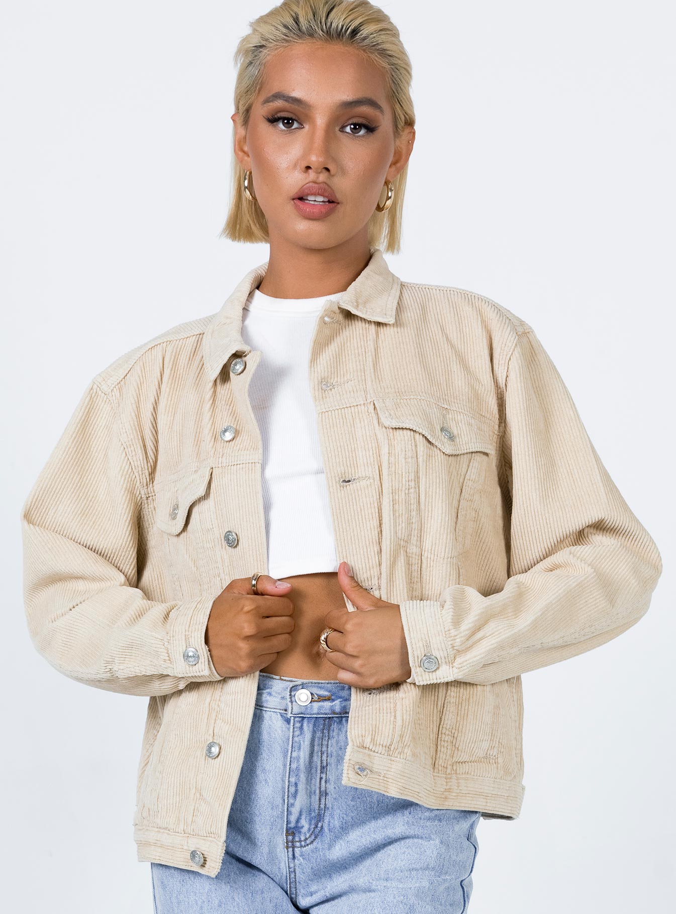 Princess store Polly Western Denim Jacket Beige