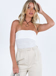 Princes Polly Sleeveless  Makena Strapless Bodysuit White Tall