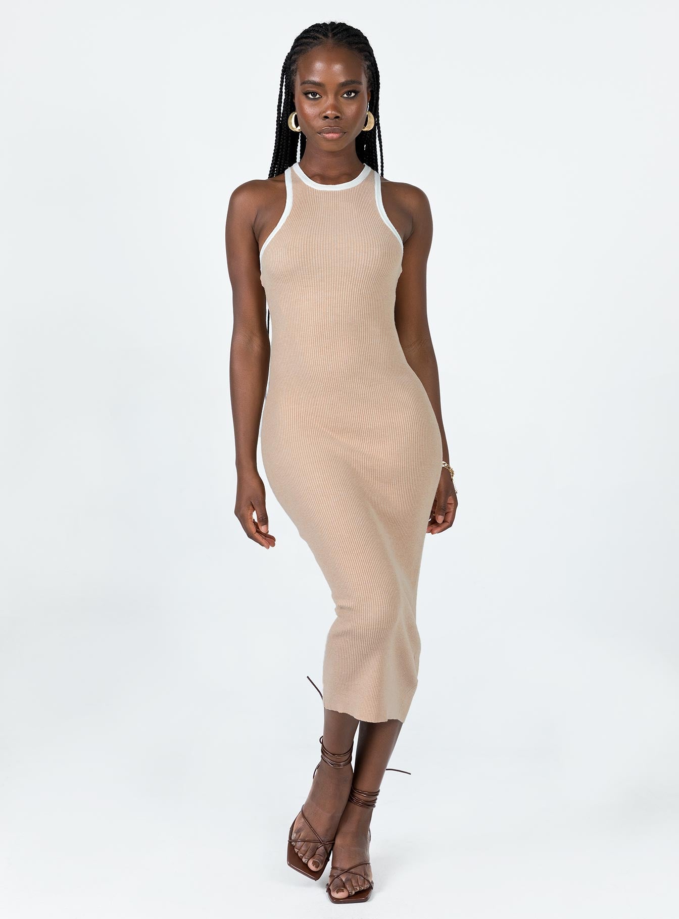 High neckline midi dress store