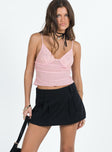 Cargo mini skirt Low rise  Belt looped waist  Zip fastening at back  Pleated design 