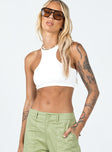 Kaysen Cropped Tank Top White