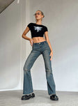 Princess Polly Mid Rise  Carmella Low Waist Y2K Jeans Denim