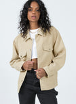 Jacket Waffle material Classic collar Button fastening at front Twin chest pockets Faux hip pocket Silver-toned hardware