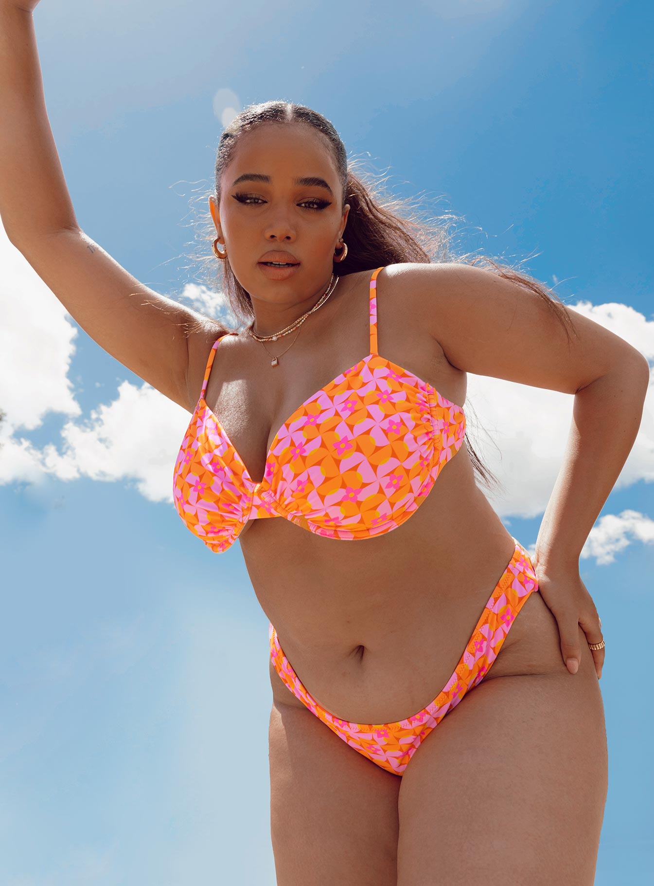 Orange and cheap pink bikini