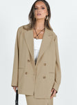 Blazer Lapel collar Double button fastening Faux front pockets Classic collar Split at back Fully lined