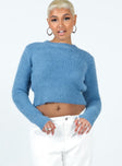 Blue sweater Fluffy knit material