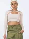 Bolero and top set Ribbed material  Long sleeve bolero  Halter neck crop top  Good stretch 