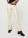 Faux Leather Pants Mid-rise, belt looped waist, zip and button fastening, four classic pockets, straight leg