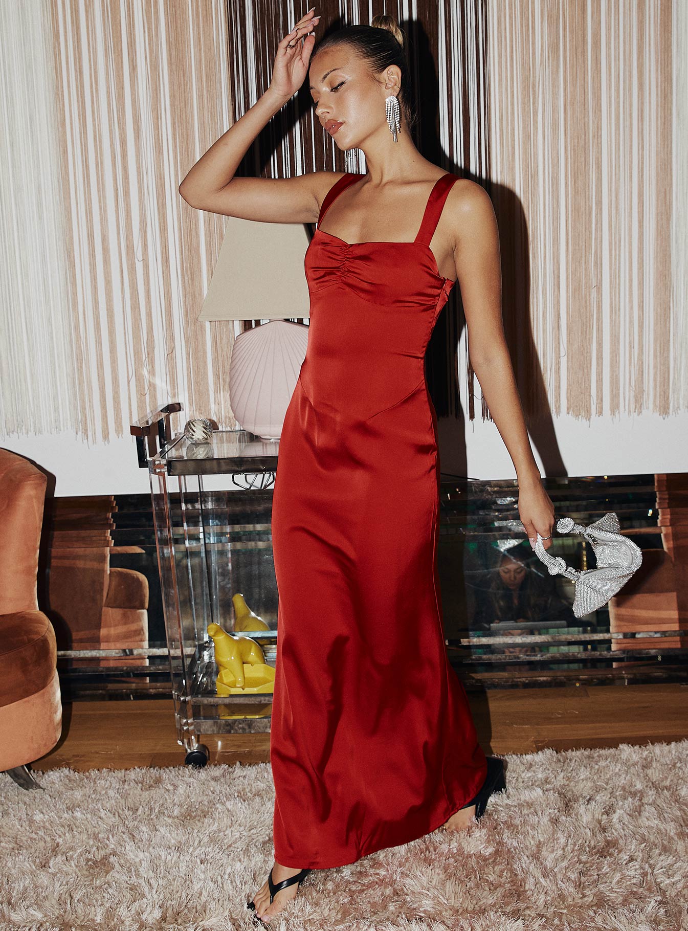 Shop Formal Dress - Strauss Maxi Dress Red fourth image
