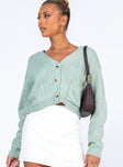 Jen Cardigan Green Princess Polly  Cropped 