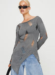 Ermina Distressed Jumper Grey