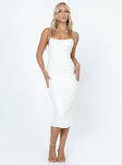 Princess Polly Square Neck  Shafer Midi Dress White