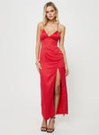 Maxi dress Slim fitting, silky material, adjustable shoulder straps, lace-up back with tie fastening, invisible zip fastening at back Non-stretch, fully lined