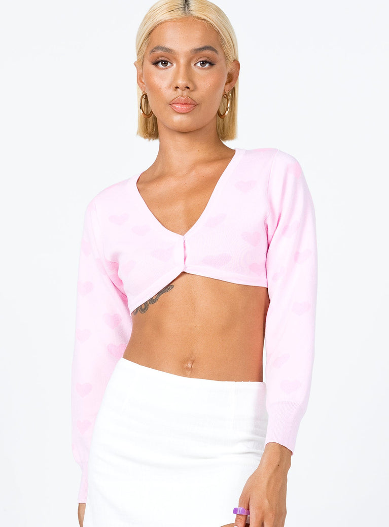 Love Galore Cropped Cardigan Pink