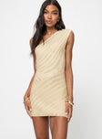 Knit one-shoulder mini dress Good stretch, unlined, sheer