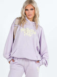 Princess Polly Hooded Sweatshirt Squiggle Text Dusty Mauve / Eggshell Princess Polly  regular 