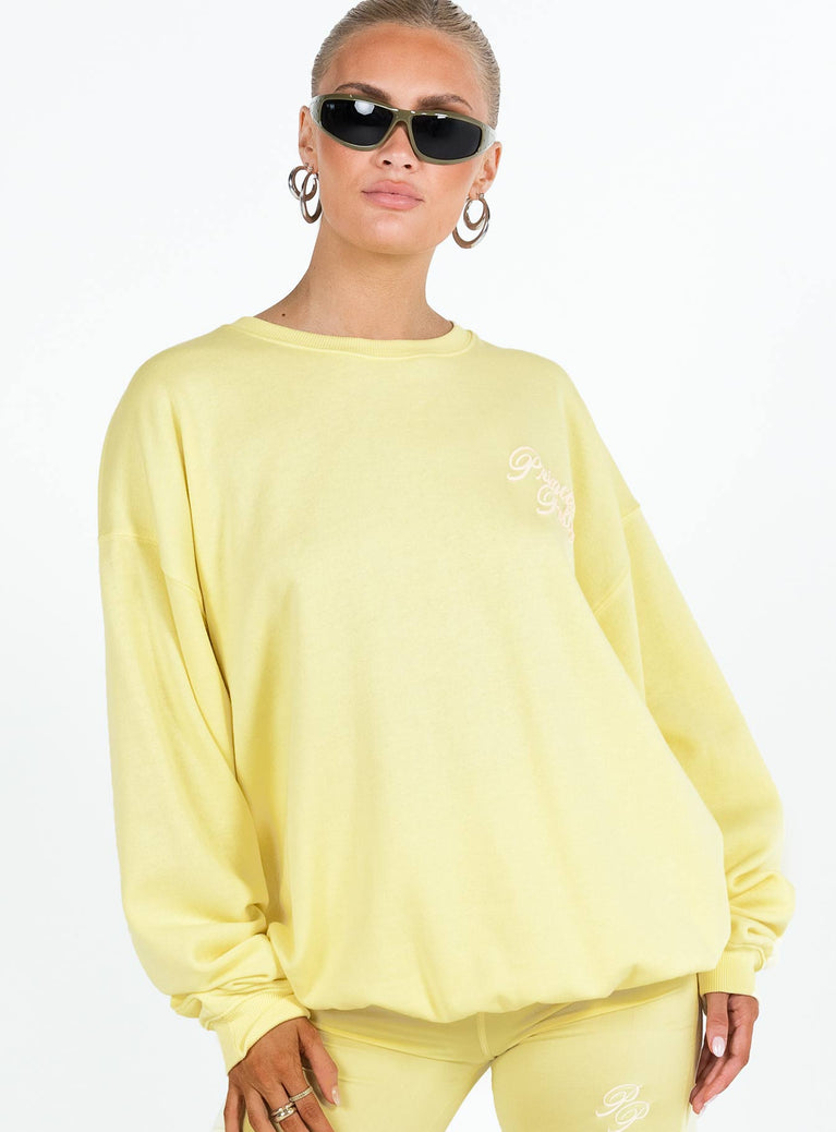 Sweatshirt Crewneck style Graphic print Drop shoulder Elasticated waistband and cuff