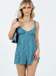 Romper Elasticated shoulder straps Low back Scooped neckline Slight ruching at bust