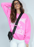 Match My Energy Crewneck Jumper/Sweater Pink