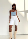 Get It Shorts White Denim Princess Polly mid-rise 