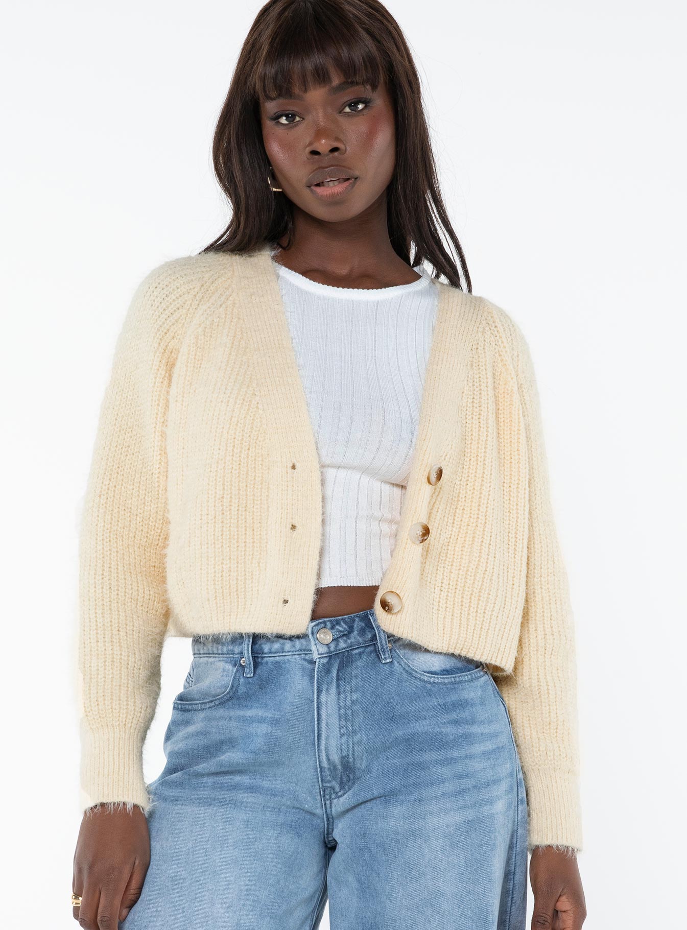 Cream deals cropped cardigan