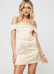 Evetta Off The Shoulder Mini Dress Champagne