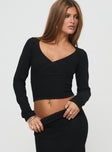 Black Long sleeve v-neck top