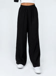 Louis Linen Blend Pants Black Lower Impact