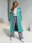 Trench coat Princess Polly Exclusive Oversized fit 100% polyester Spare button included  Wide lapel collar  Double-breasted front Single button cuff  Twin hip pockets Unlined