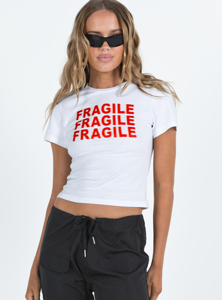 JGR & STN Fragile Baby Tee White