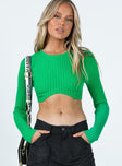 Long sleeve top Ribbed material  Scooped hem 