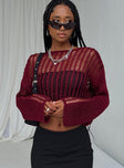 The Kennedy Sweater Burgundy Princess Polly  Cropped 