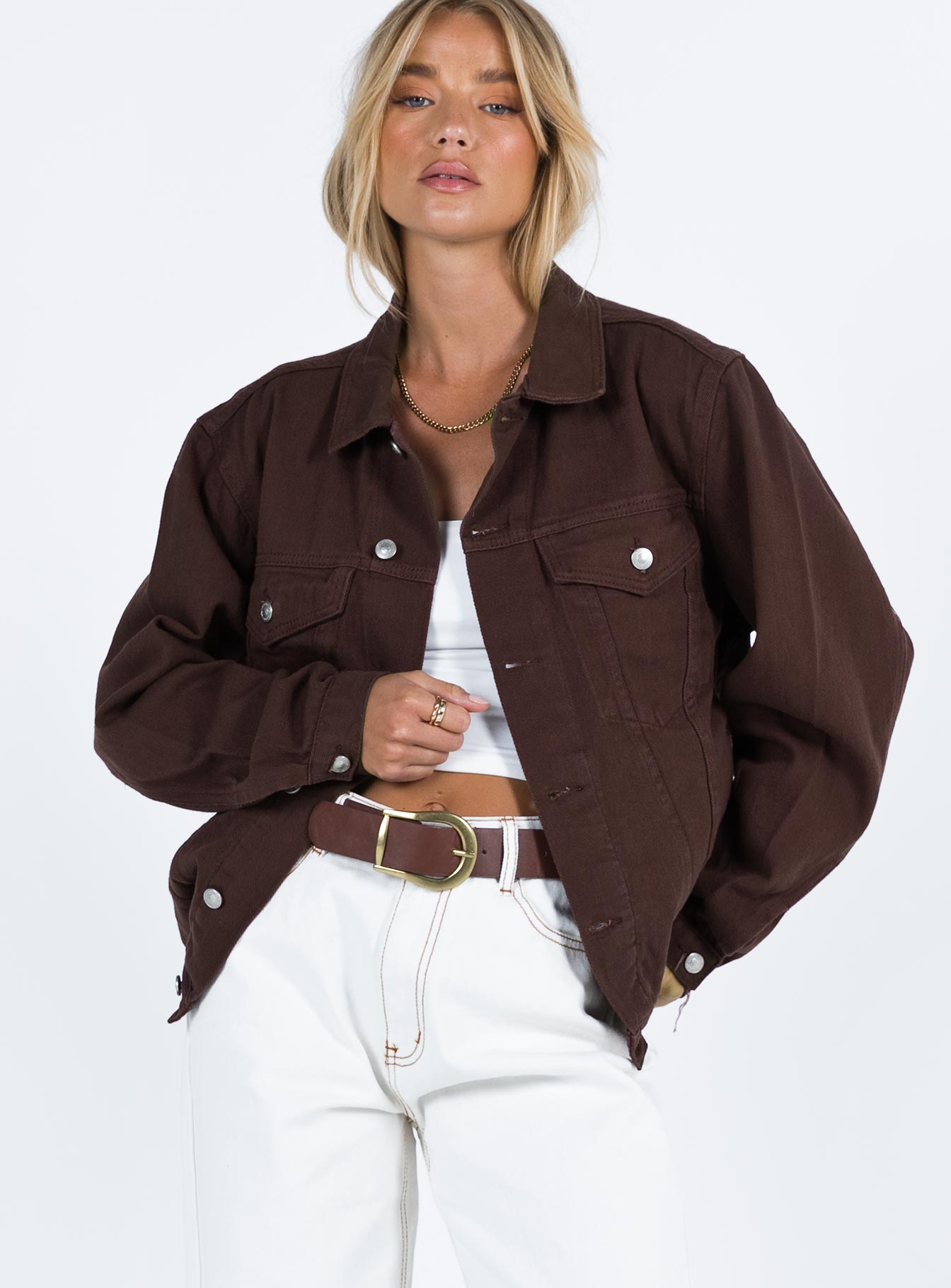 Taupe hot sale denim jacket