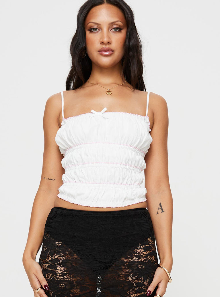 Zetna Cami Top White