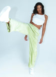 Princess Polly   Hilton Velour Track Pants Sage Green