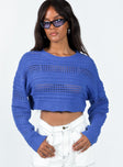 Newsam Cropped Sweater Blue Princess Polly  Cropped 