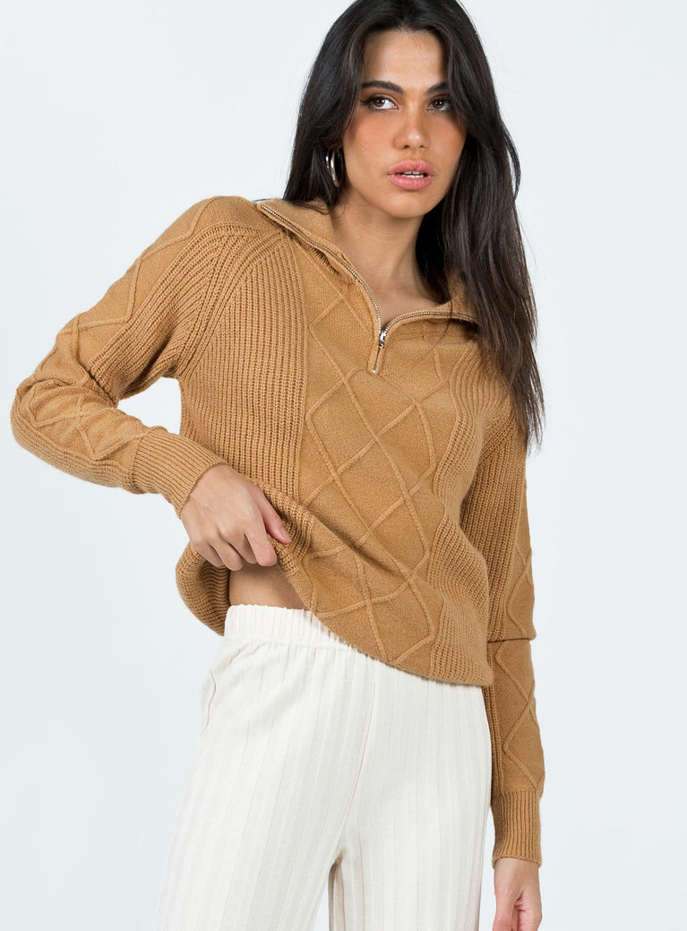 Richards Sweater Camel Princess Polly  regular 