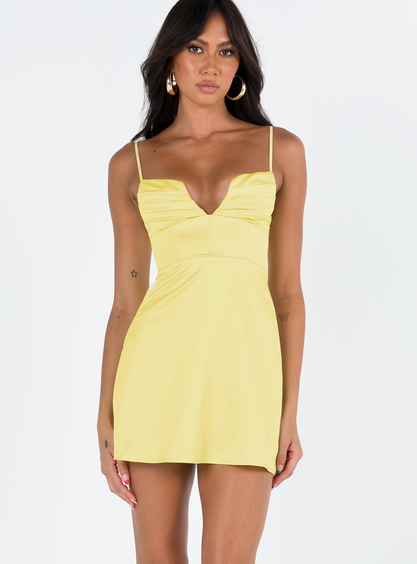 Collective Dress - Della Mini Dress Butter Yellow fifth image