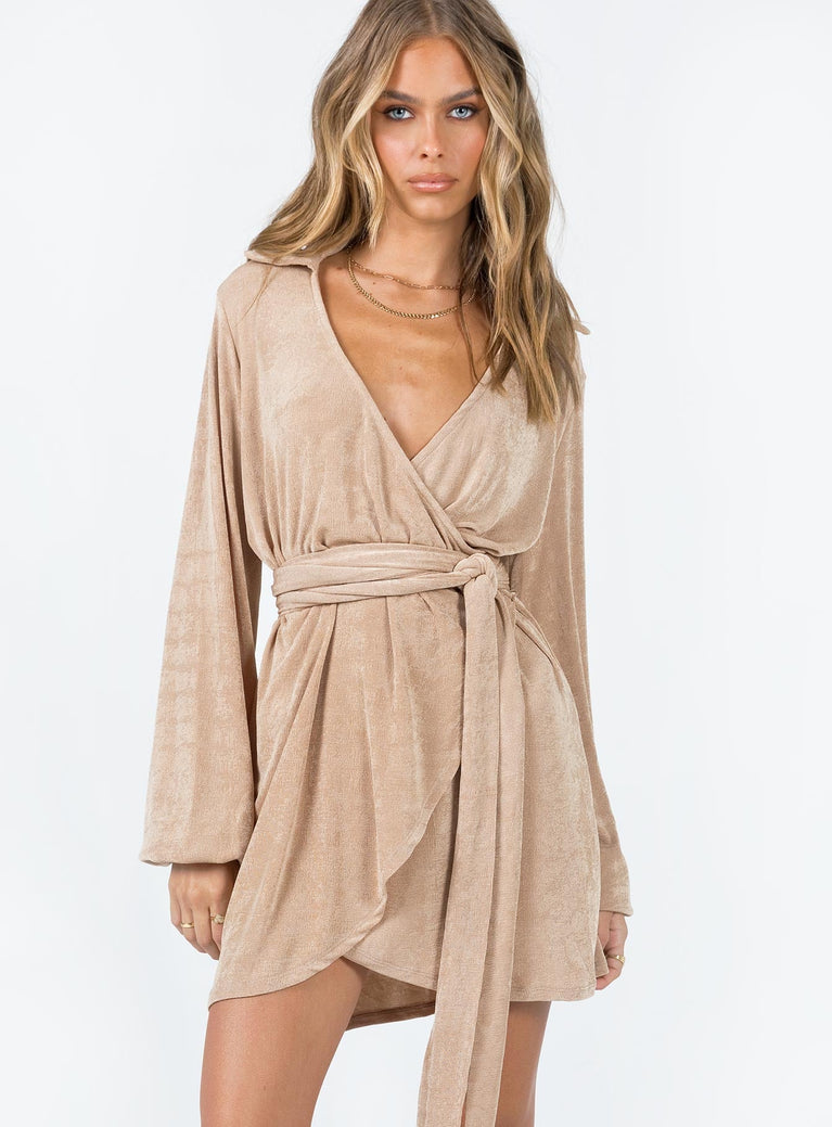 Party Time Mini Dress Beige