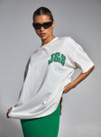 JGR & STN Major League Oversized Tee White / Green