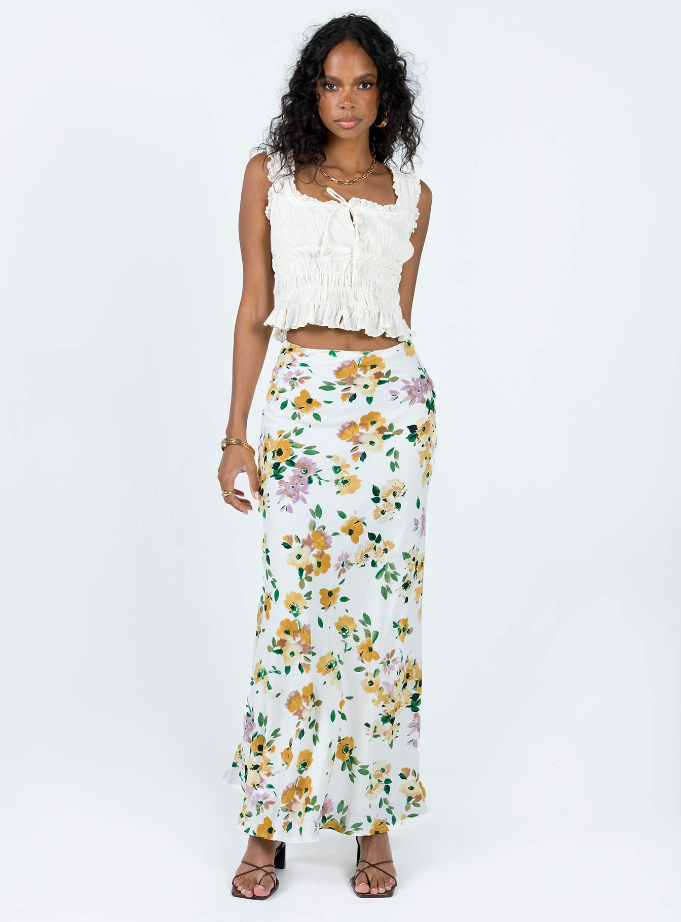 Flowy top skirt flowers