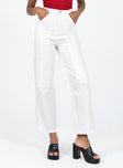 Cargo pants Belt looped waist Six-pocket design Zip & button fastening High waisted Straight leg Non stretch 