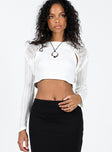 Bolero Knit material Cropped front Flared sleeve  Good stretch